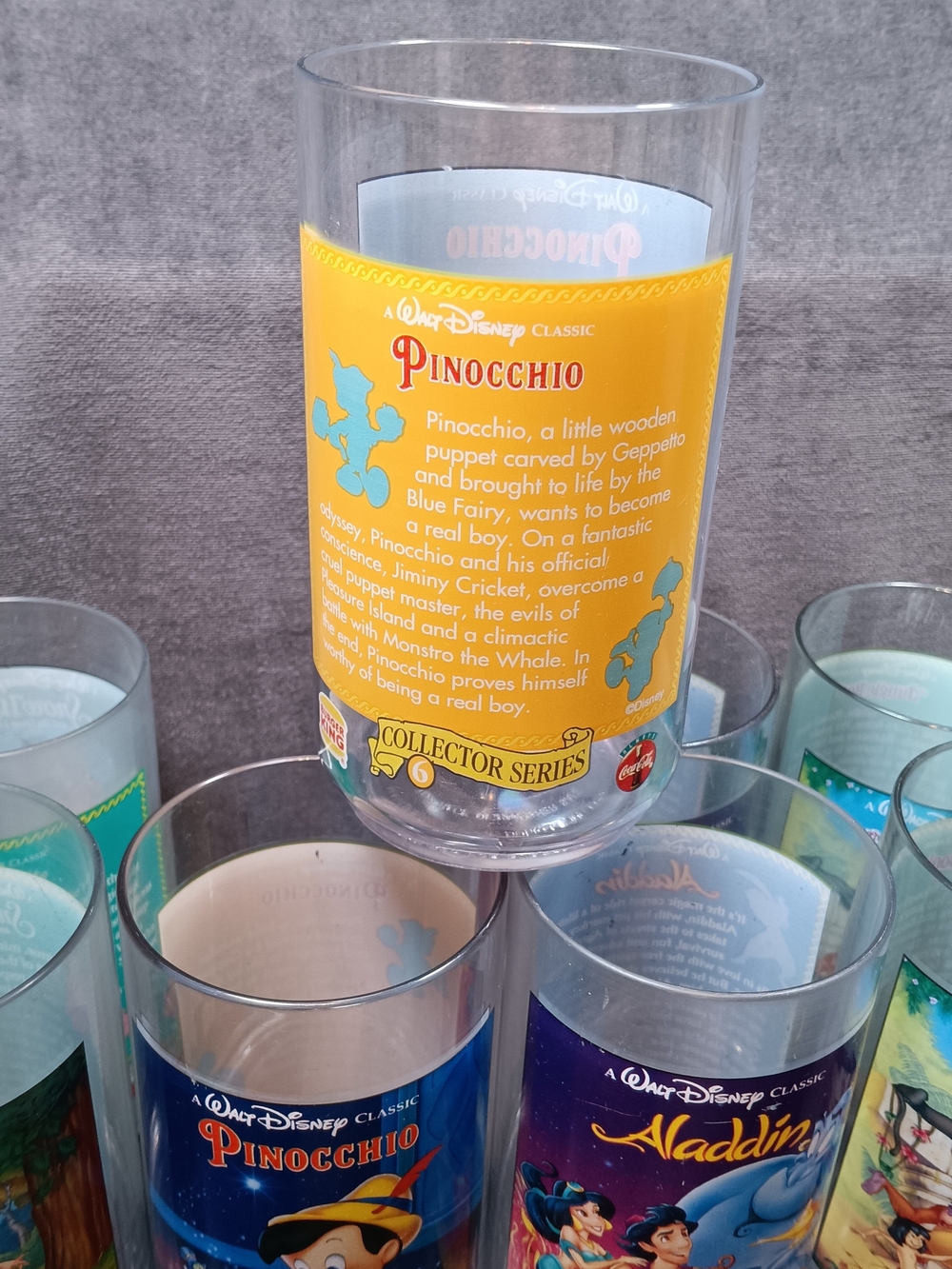 Collectible Disney Cups. Five X2 Aladin, Pinocchio, Snow White, And Jungle Book - Picture 4 of 10